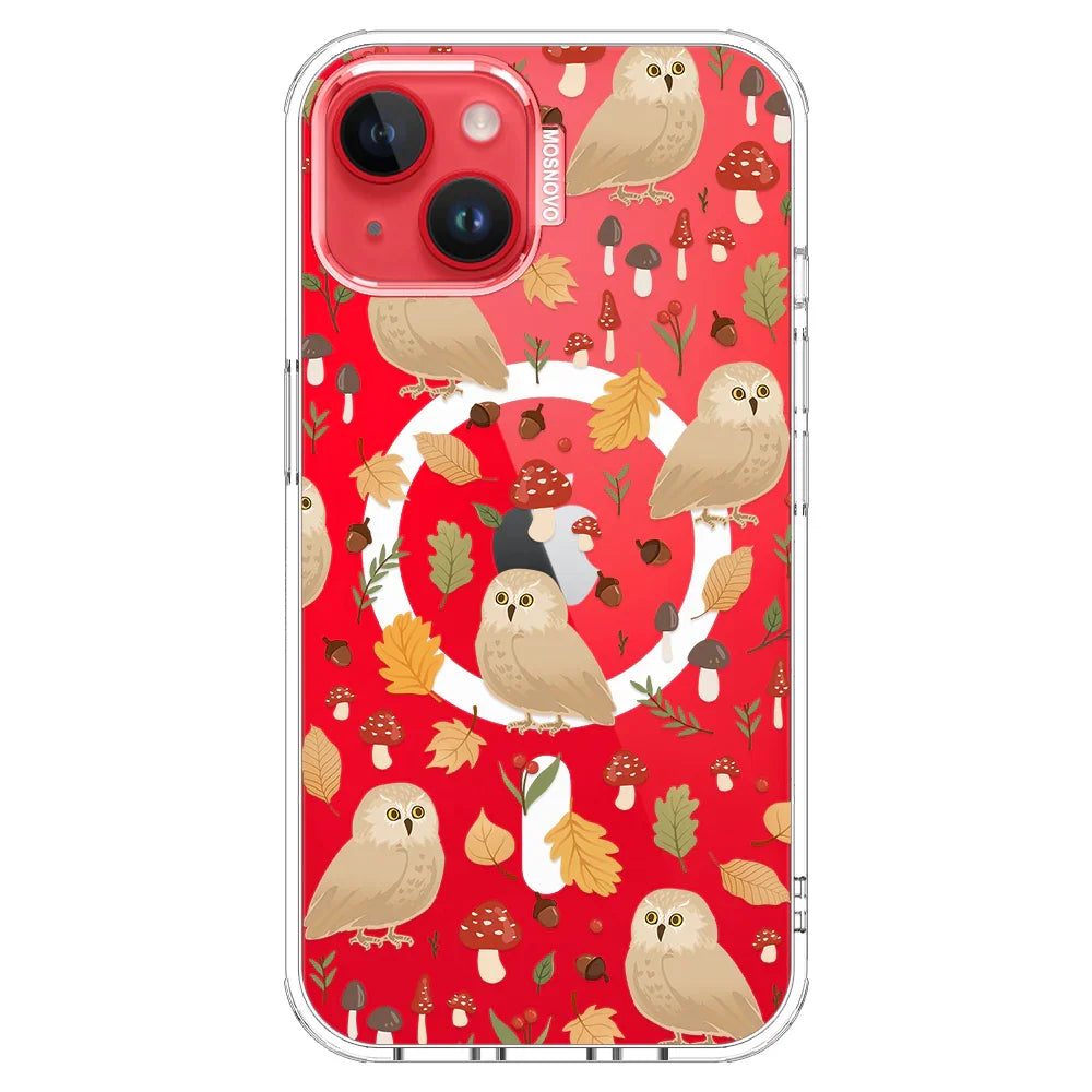 Autumn Owl Phone Case - iPhone 13 Case Clear With MagSafe