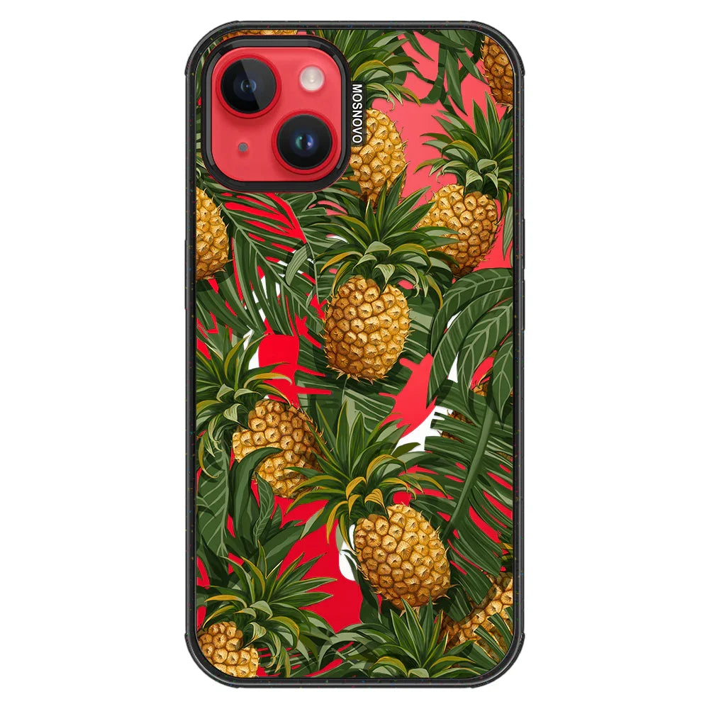 Pineapples Phone Case - iPhone 13 Case Clear Black ShockStone With MagSafe