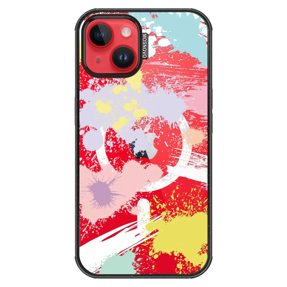 Splash Paint Phone Case - iPhone 14 Plus Case Clear Black ShockStone With MagSafe