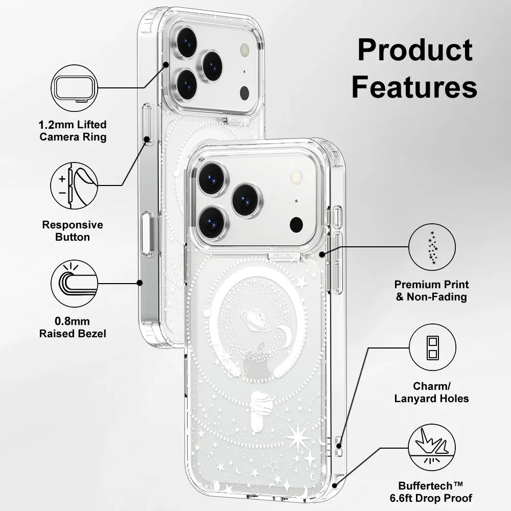 White Galaxy Phone Case - iPhone 17 Pro Case