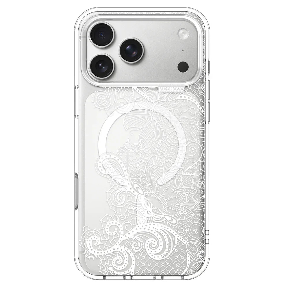 Lacy White Flower Phone Case - iPhone 17 Pro Max Case – MOSNOVO