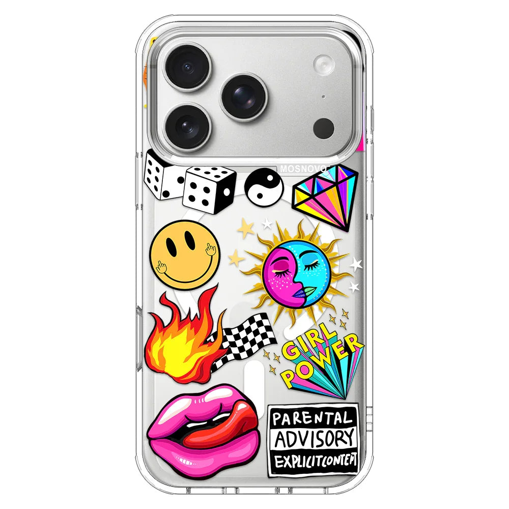 Funky Stickers Phone Case - iPhone 17 Pro Case – MOSNOVO