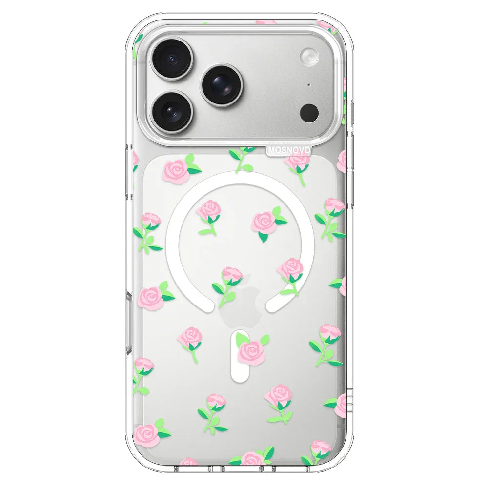 Pink Rose Floral Phone Case - iPhone 17 Pro Max Case – MOSNOVO