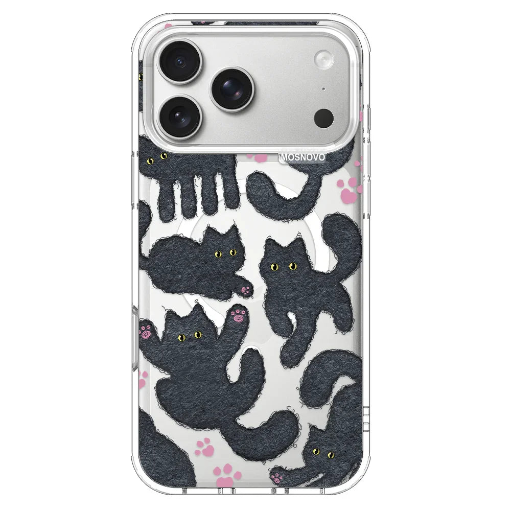 Black Furry Cat Phone Case - iPhone 17 Pro Max Case – MOSNOVO