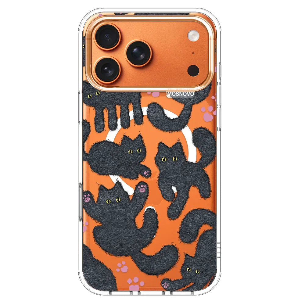 Black Furry Cat Phone Case - iPhone 17 Pro Max Case – MOSNOVO