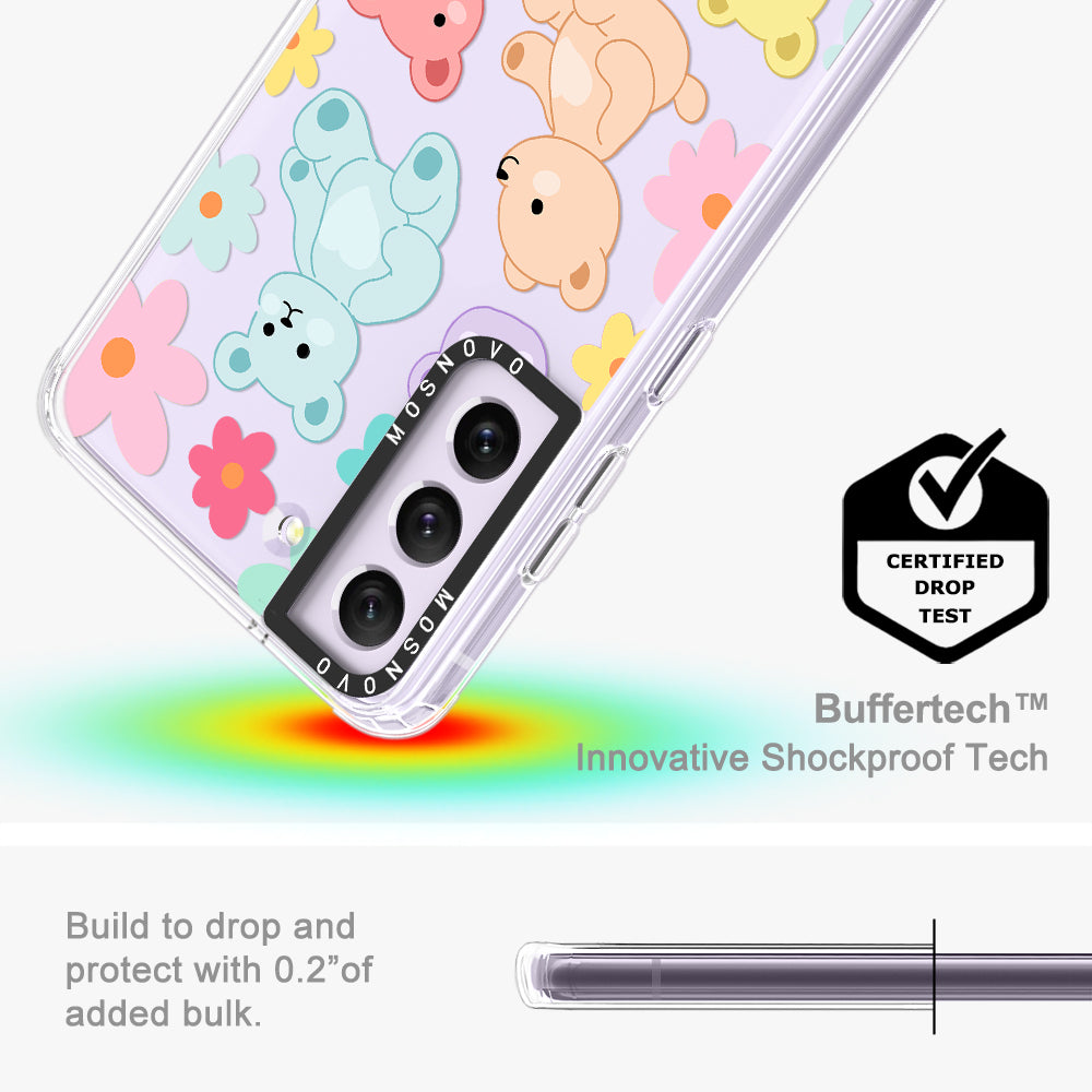 Cute Teddy Bear Phone Case - Samsung Galaxy S21 FE Case - MOSNOVO