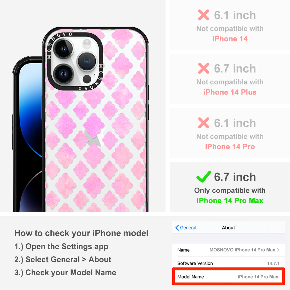 Flower Diamond Pattern Phone Case - iPhone 14 Pro Max Case - MOSNOVO