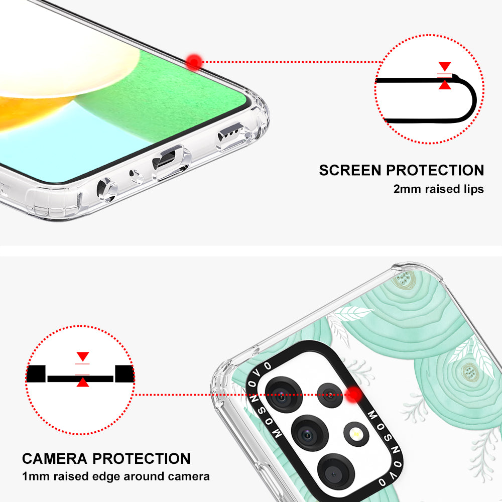 Mint Flower Phone Case - Samsung Galaxy A52 & A52 Case - MOSNOVO