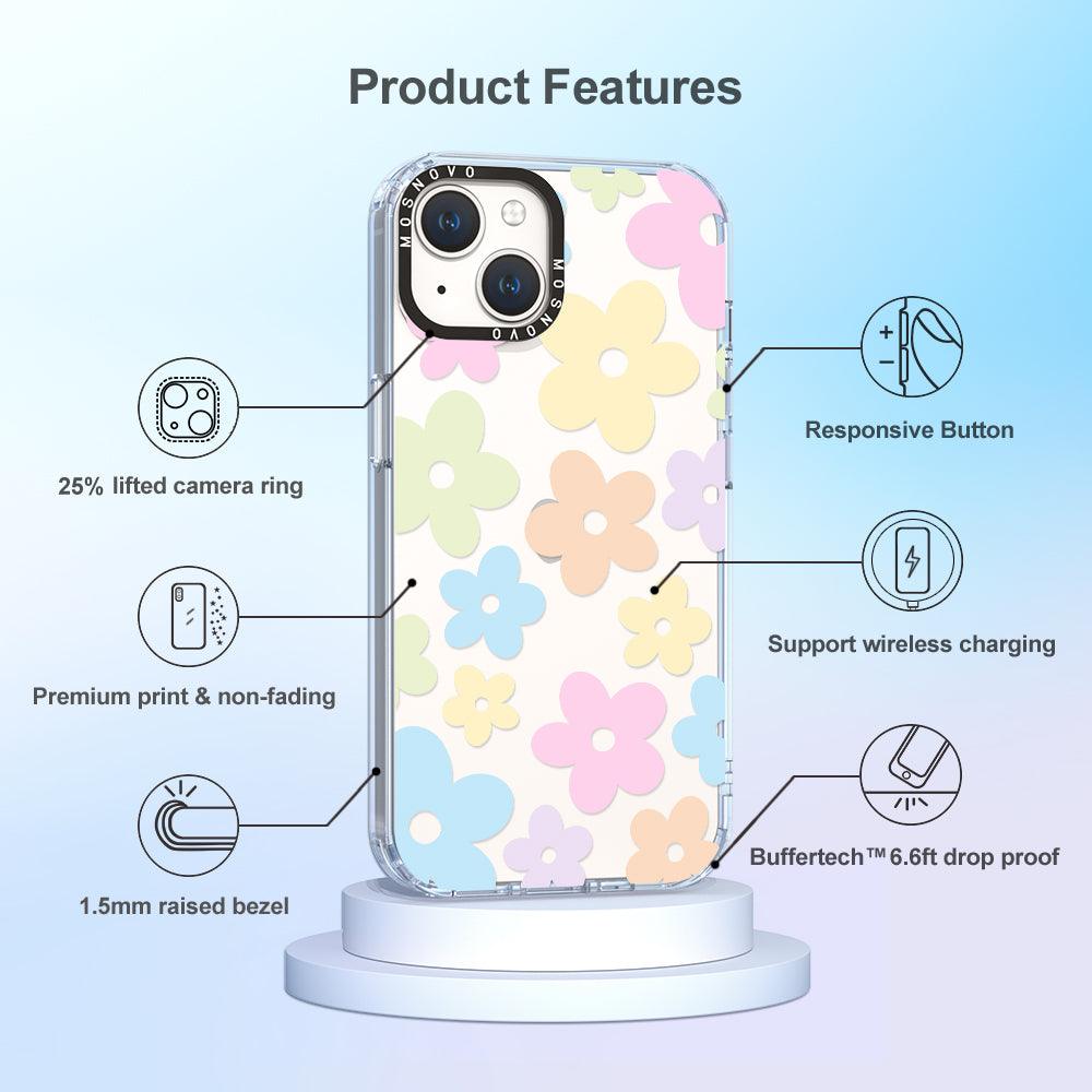 Pastel Flower Phone Case - iPhone 14 Plus Case - MOSNOVO