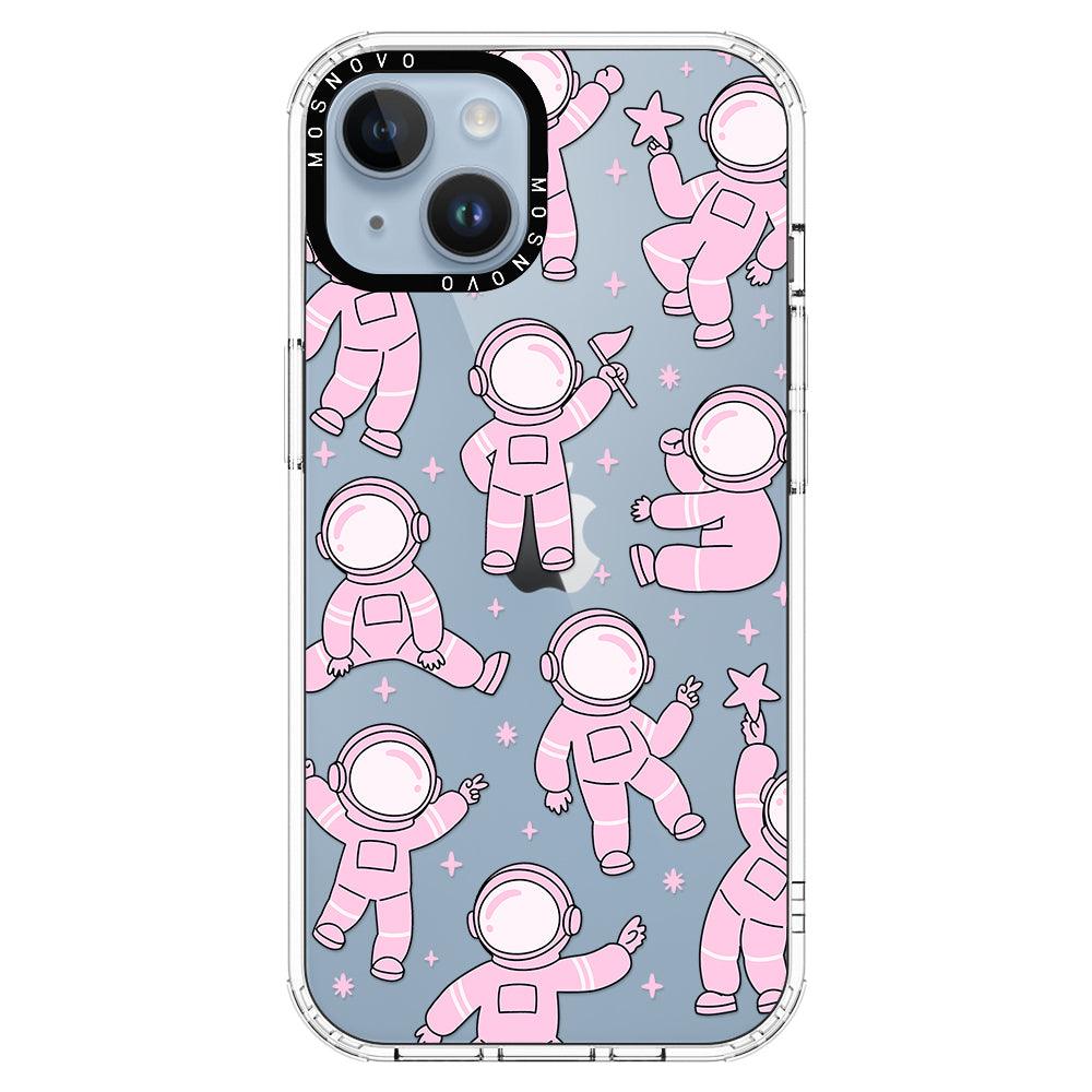 Pink Astronaut Phone Case - iPhone 14 Case - MOSNOVO