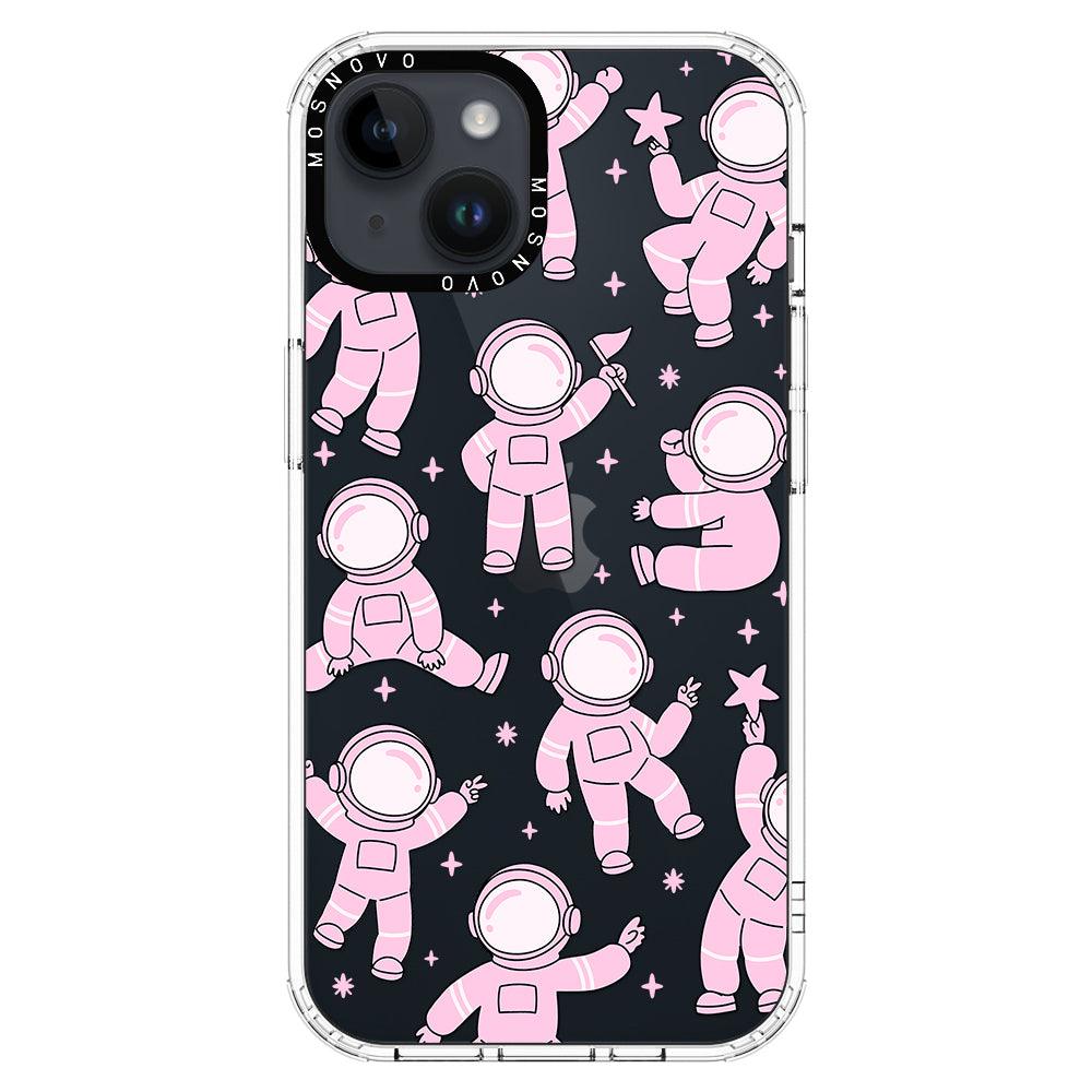 Pink Astronaut Phone Case - iPhone 14 Plus Case - MOSNOVO