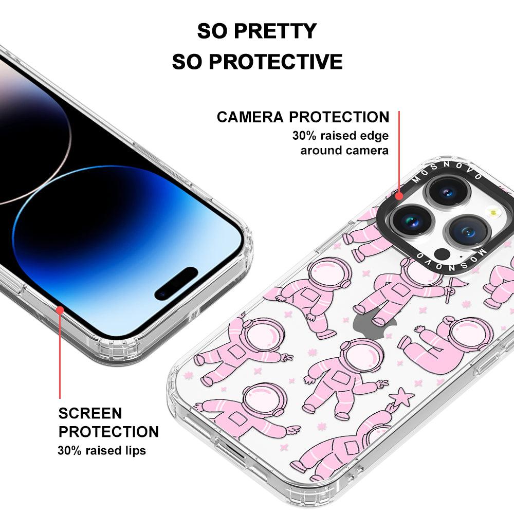 Pink Astronaut Phone Case - iPhone 14 Pro Case - MOSNOVO