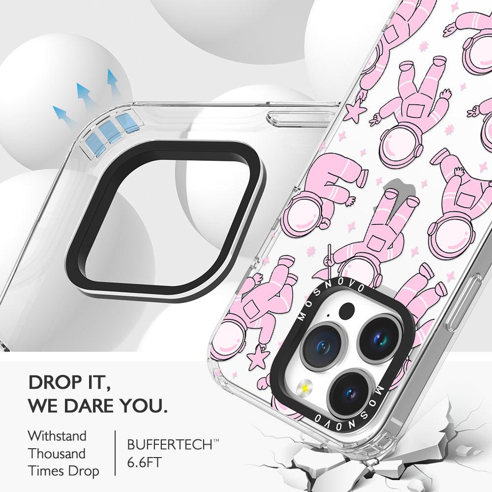 Pink Astronaut Phone Case - iPhone 14 Pro Case - MOSNOVO