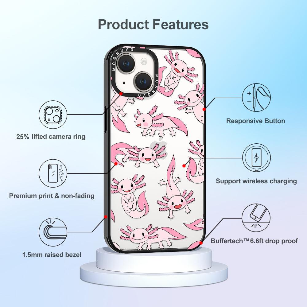 Pink Axolotl Phone Case - iPhone 14 Plus Case - MOSNOVO