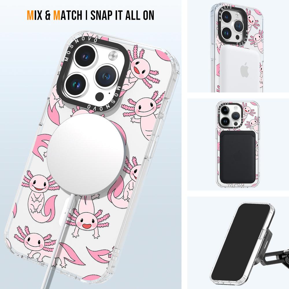 Pink Axolotl Phone Case - iPhone 14 Pro Case - MOSNOVO