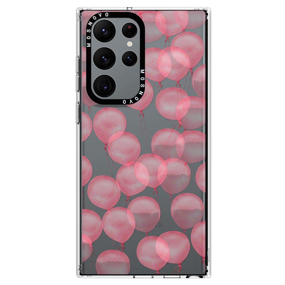 Pink Ballons Phone Case - Samsung Galaxy S22 Ultra Case - MOSNOVO