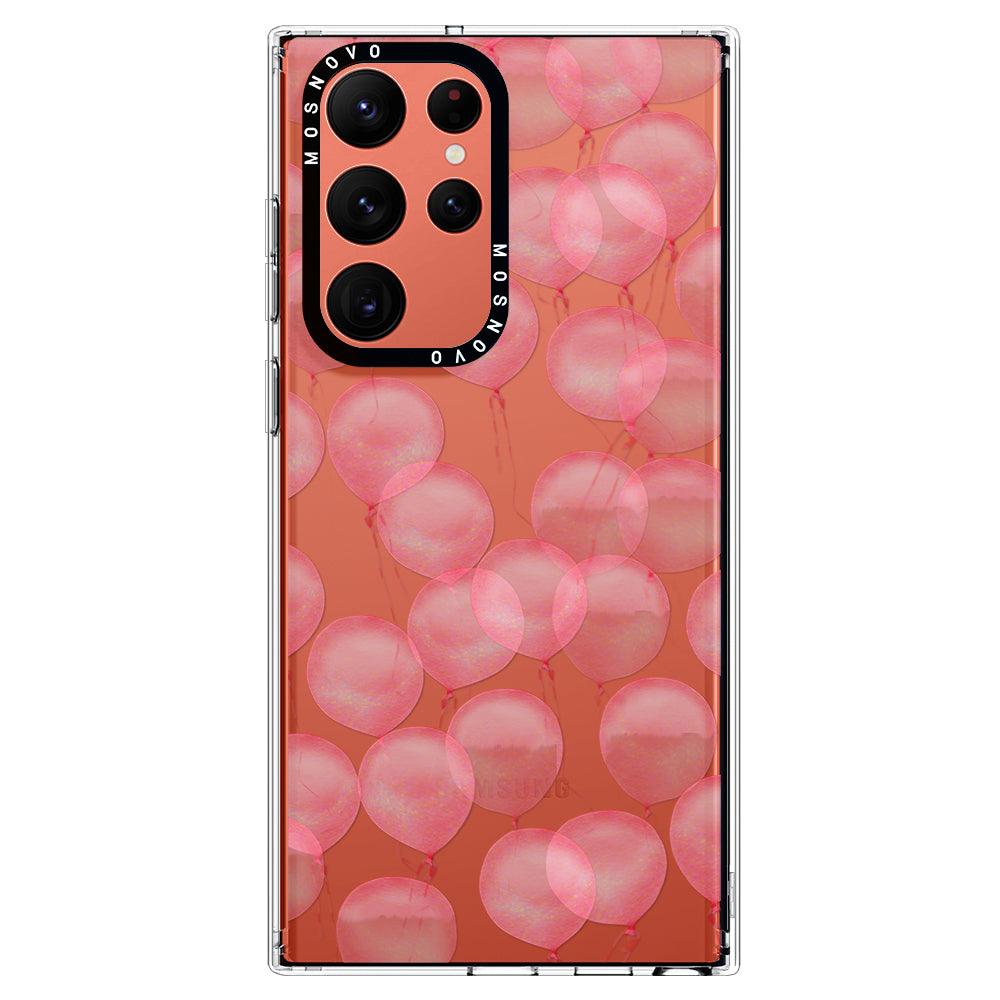 Pink Ballons Phone Case - Samsung Galaxy S22 Ultra Case - MOSNOVO