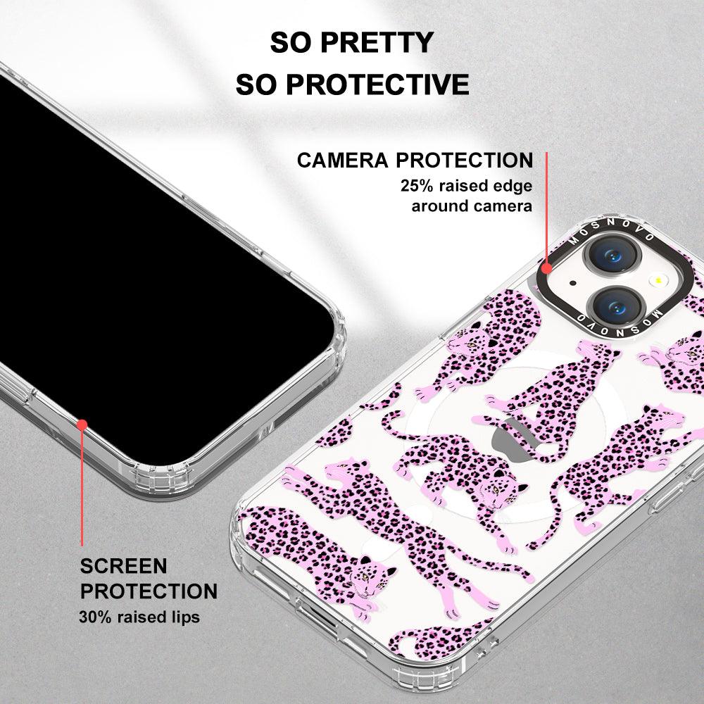 Pink Leopard Phone Case - iPhone 14 Case - MOSNOVO