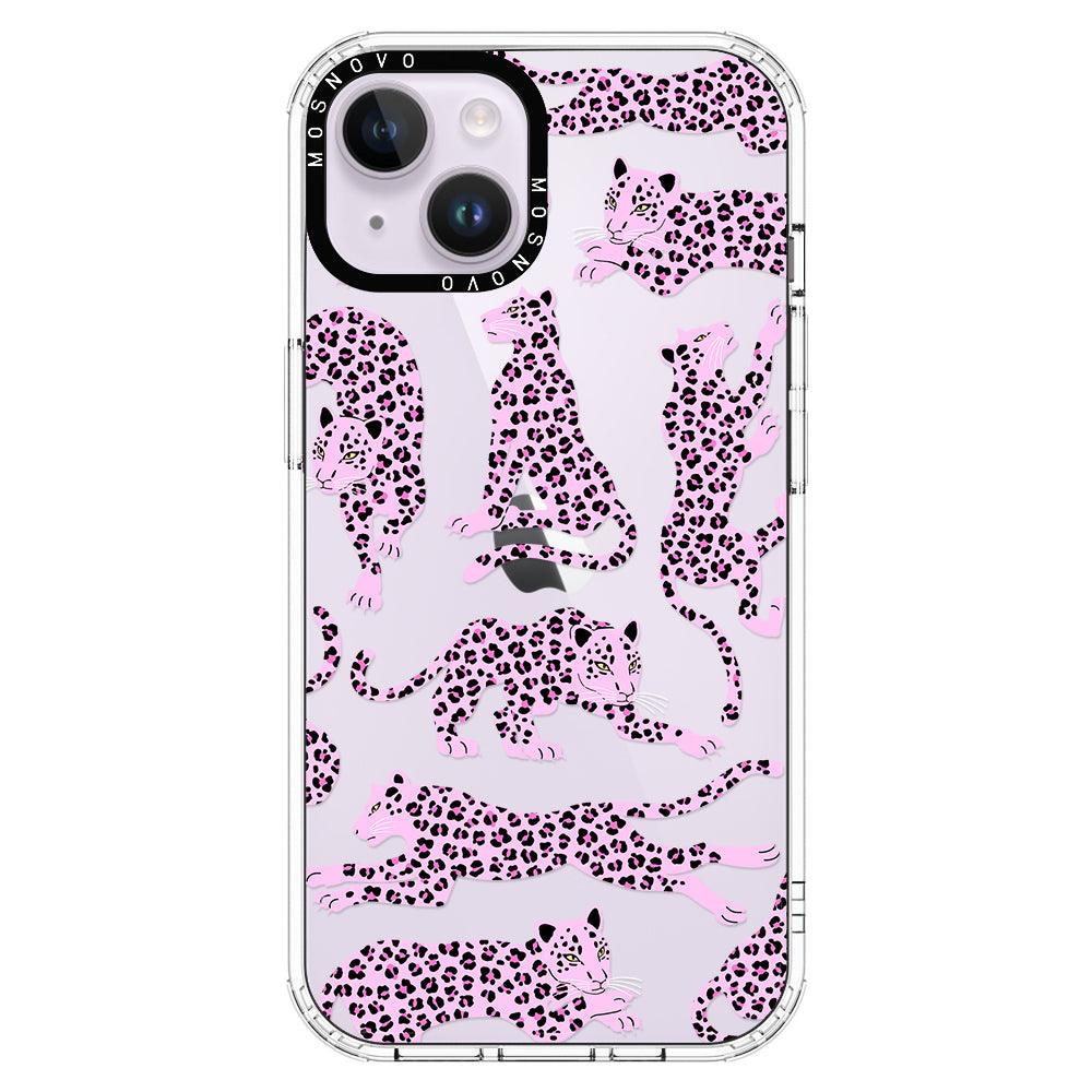 Pink Leopard Phone Case - iPhone 14 Plus Case - MOSNOVO