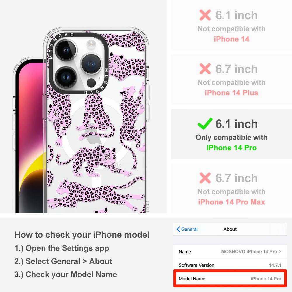 Pink Leopard Phone Case - iPhone 14 Pro Case - MOSNOVO