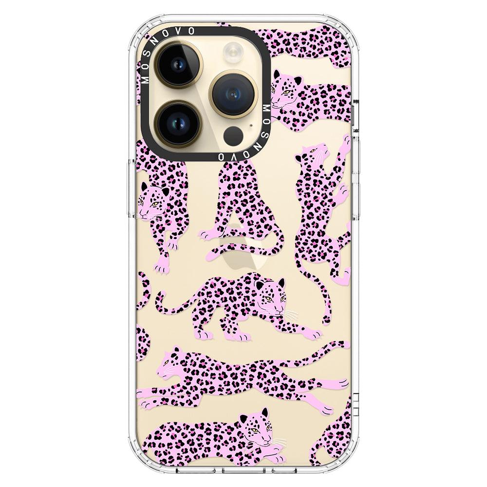 Pink Leopard Phone Case - iPhone 14 Pro Case - MOSNOVO