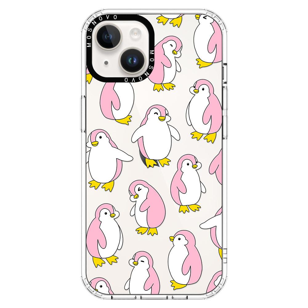 Pink Penguins Phone Case - iPhone 14 Case - MOSNOVO