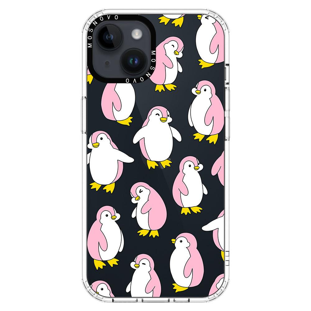 Pink Penguins Phone Case - iPhone 14 Case - MOSNOVO