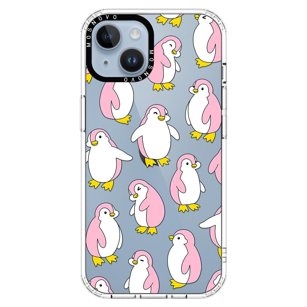 Pink Penguins Phone Case - iPhone 14 Plus Case - MOSNOVO
