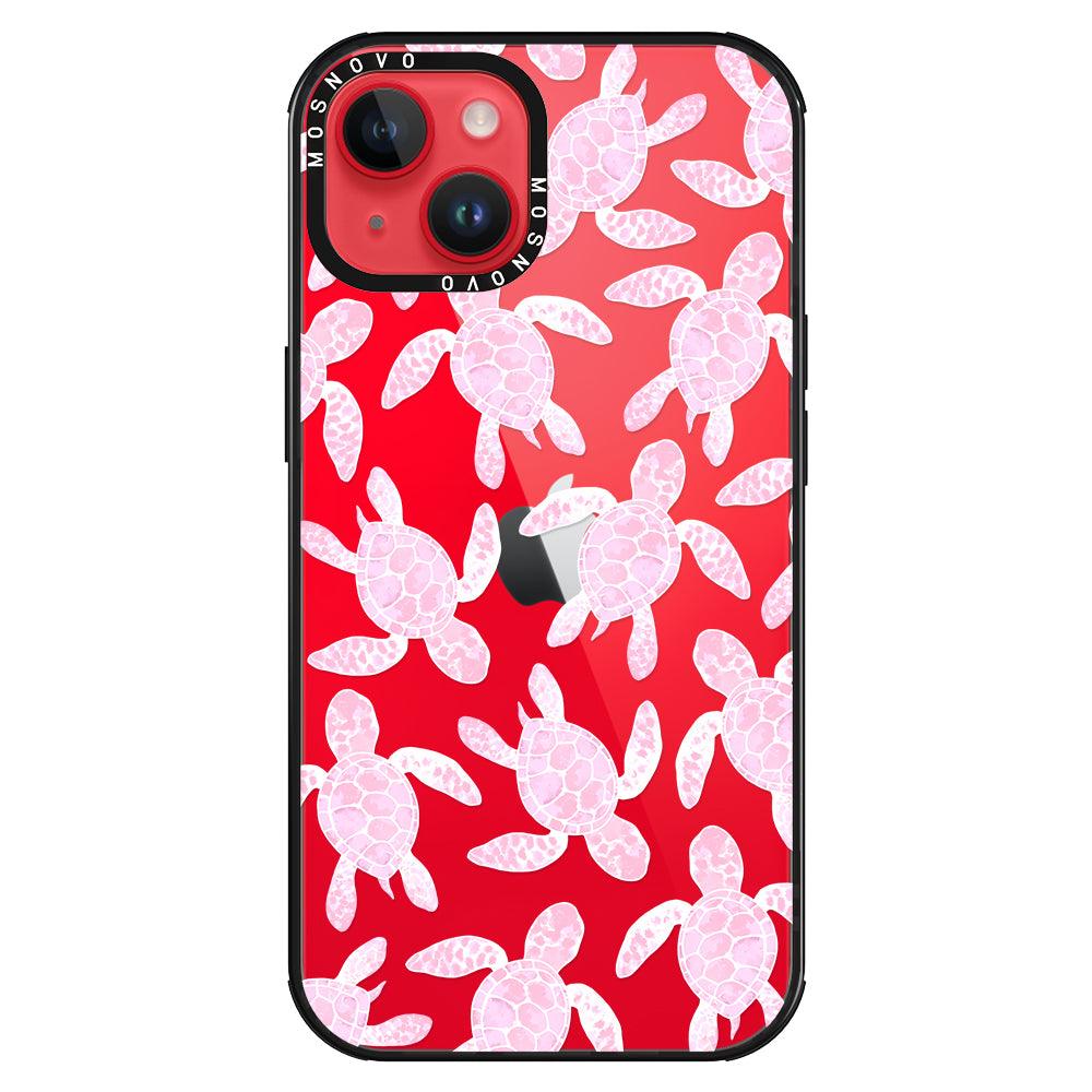 Pink Turtle Phone Case - iPhone 14 Plus Case - MOSNOVO