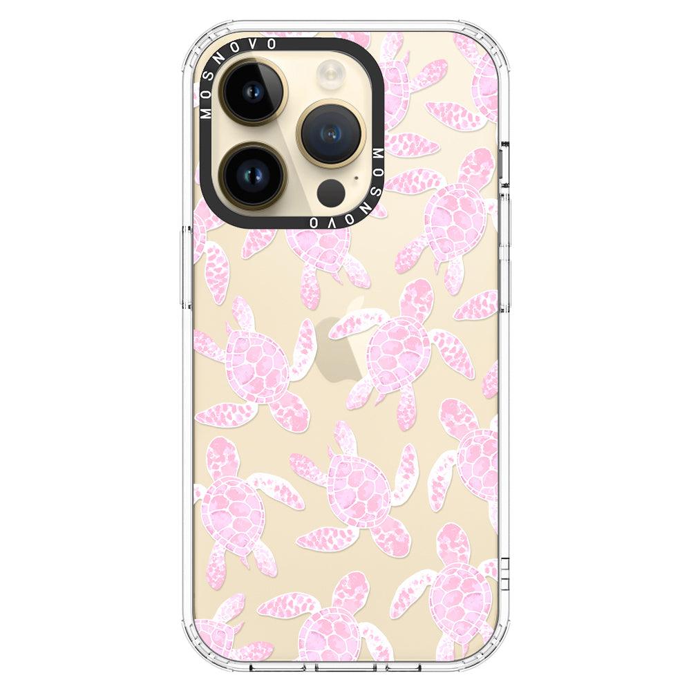 Pink Turtle Phone Case - iPhone 14 Pro Case - MOSNOVO
