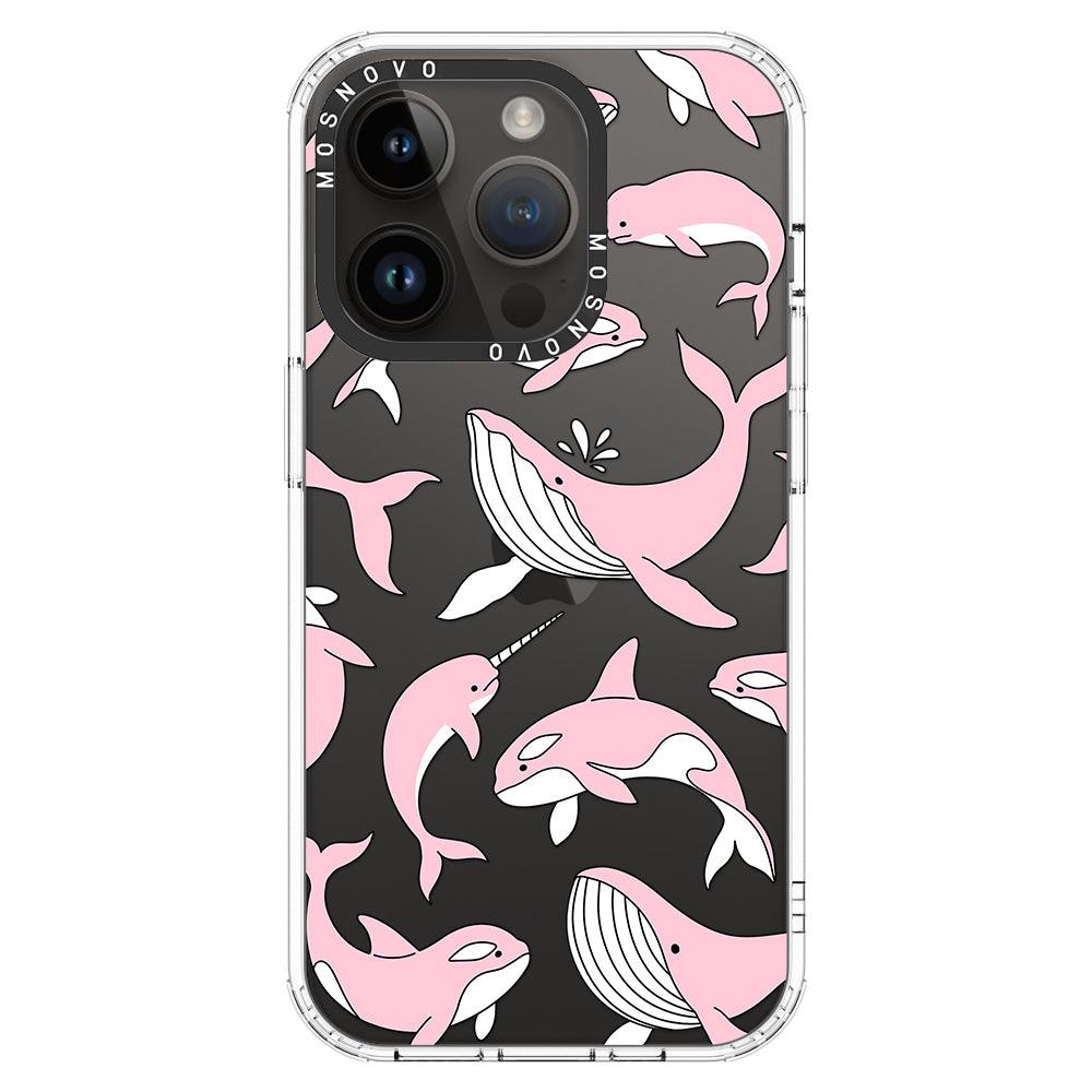 Pink Whales Phone Case - iPhone 14 Pro Case - MOSNOVO
