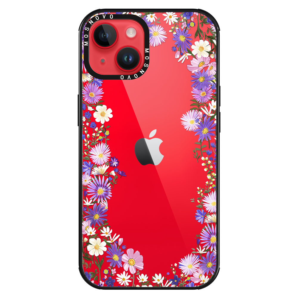 Purple Daisy Garden Phone Case - iPhone 14 Plus Case - MOSNOVO