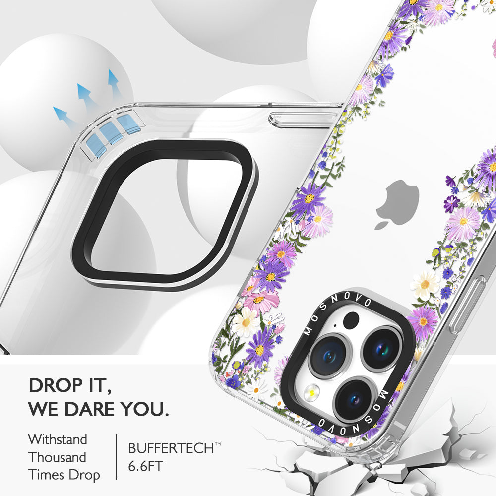 Purple Daisy Garden Phone Case - iPhone 14 Pro Max Case - MOSNOVO