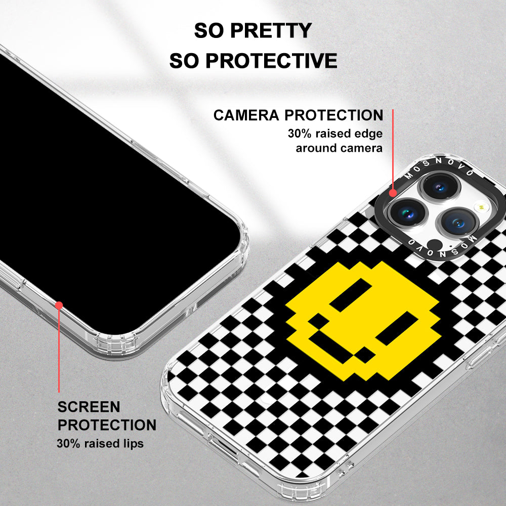Smile Checkered Phone Case - iPhone 14 Pro Max Case - MOSNOVO
