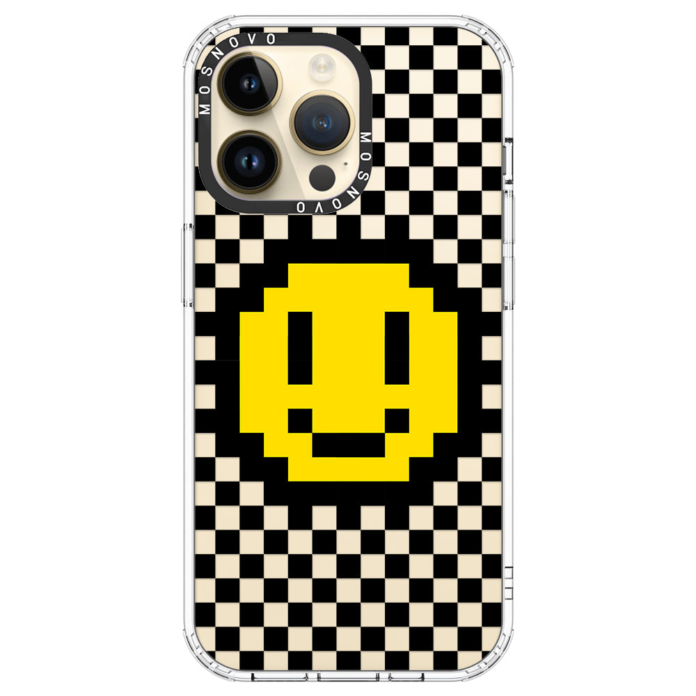 Smile Checkered Phone Case - iPhone 14 Pro Max Case - MOSNOVO