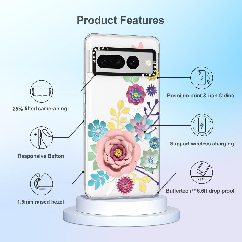 3D Floral Phone Case - Google Pixel 7 Pro Case - MOSNOVO