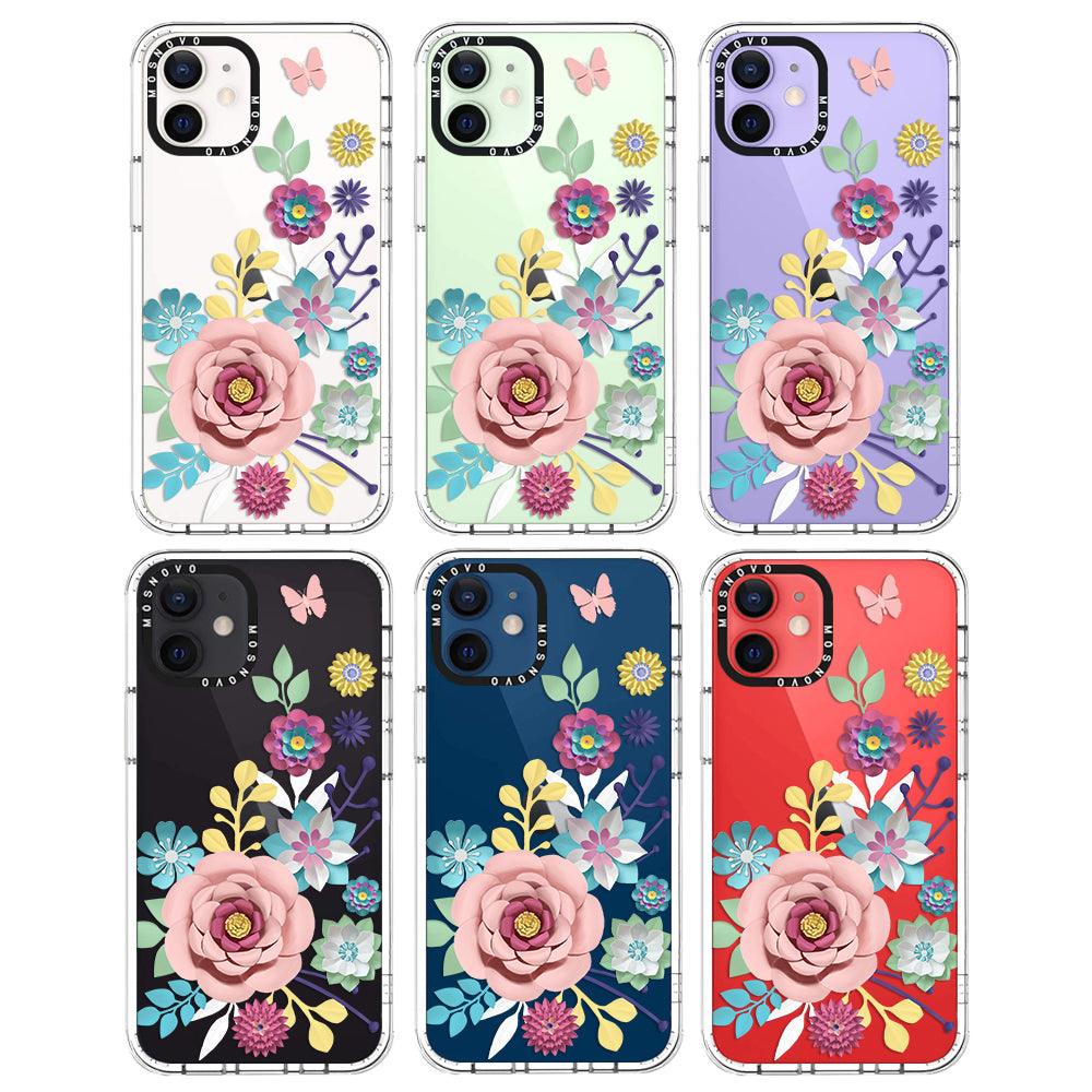 3D Floral Phone Case - iPhone 12 Mini Case - MOSNOVO