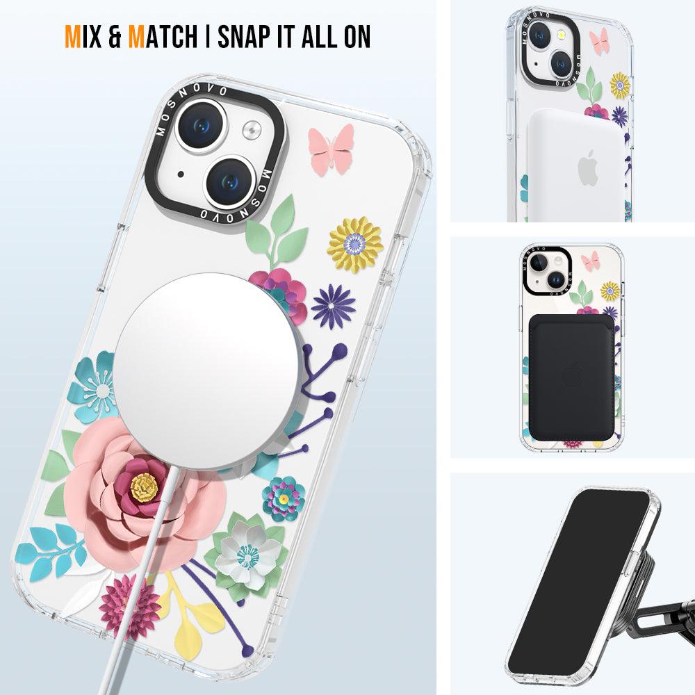 3D Floral Phone Case - iPhone 14 Plus Case - MOSNOVO