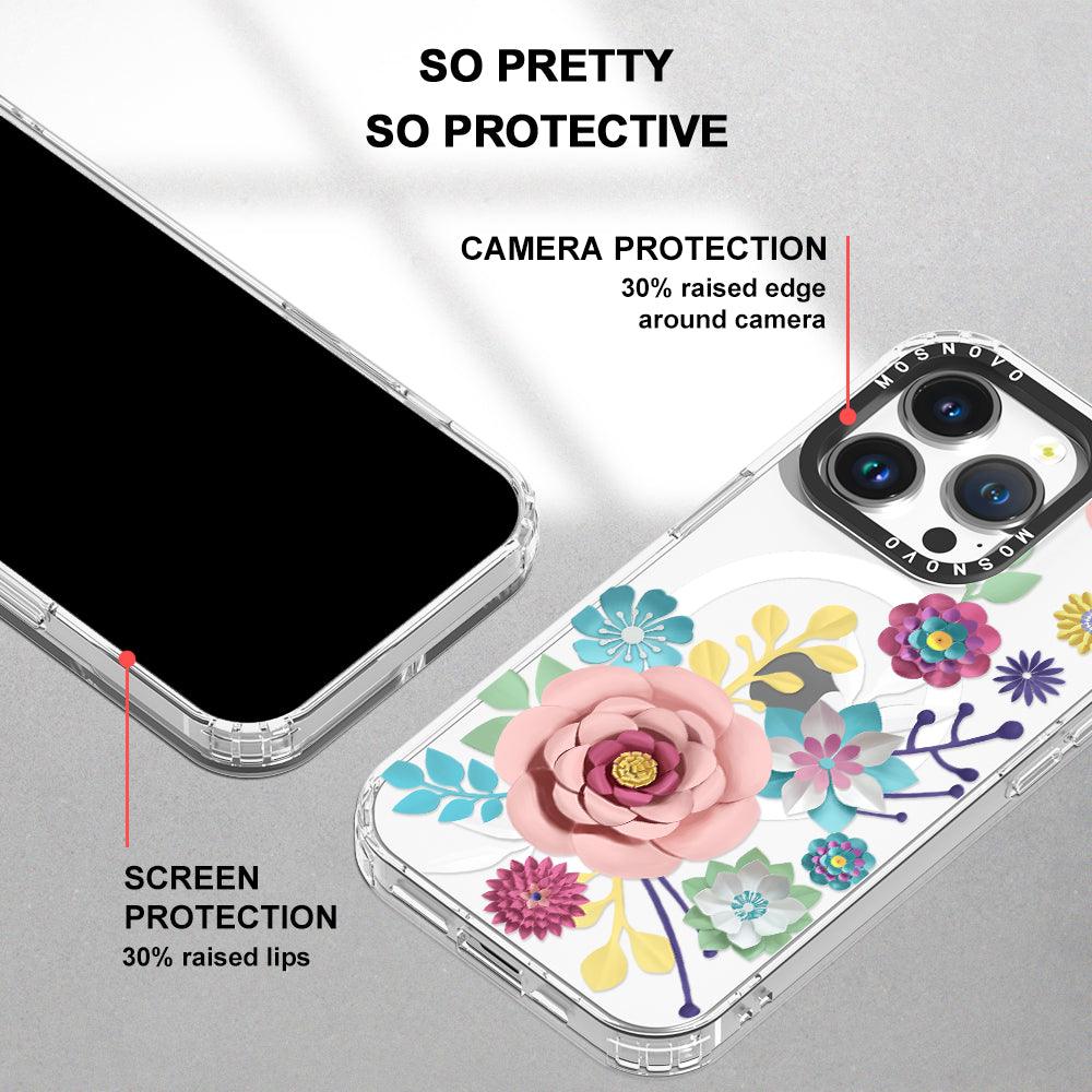 3D Floral Phone Case - iPhone 14 Pro Case - MOSNOVO