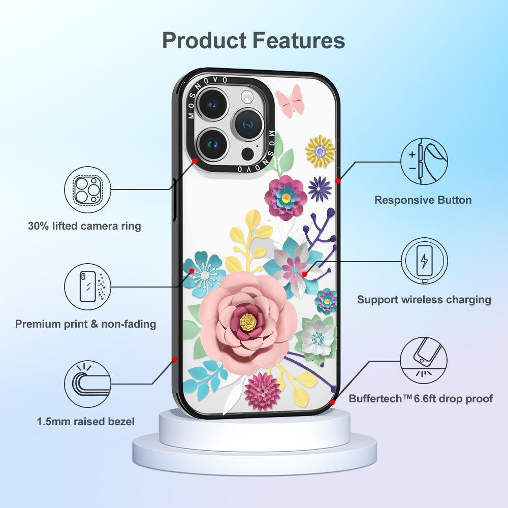 3D Floral Phone Case - iPhone 14 Pro Max Case - MOSNOVO