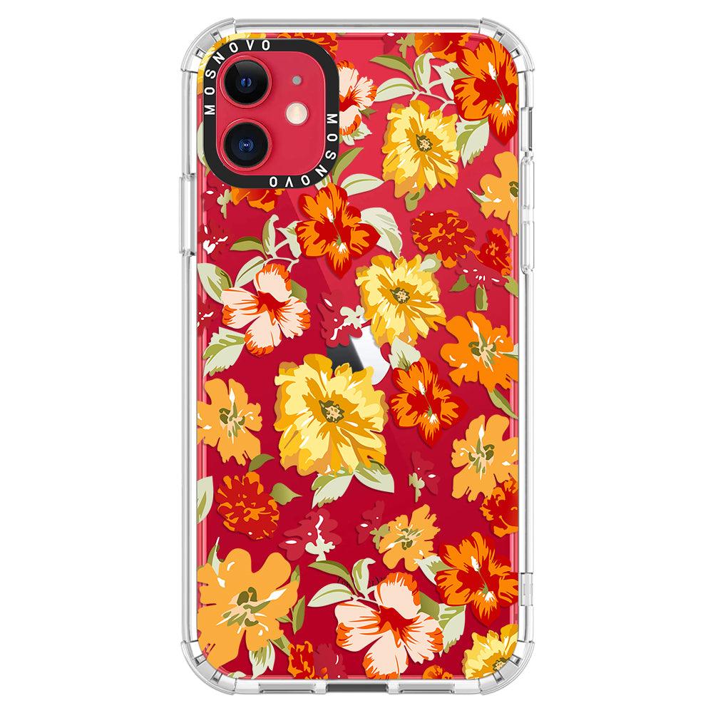 70s Boho Yellow Flower Phone Case - iPhone 11 Case - MOSNOVO