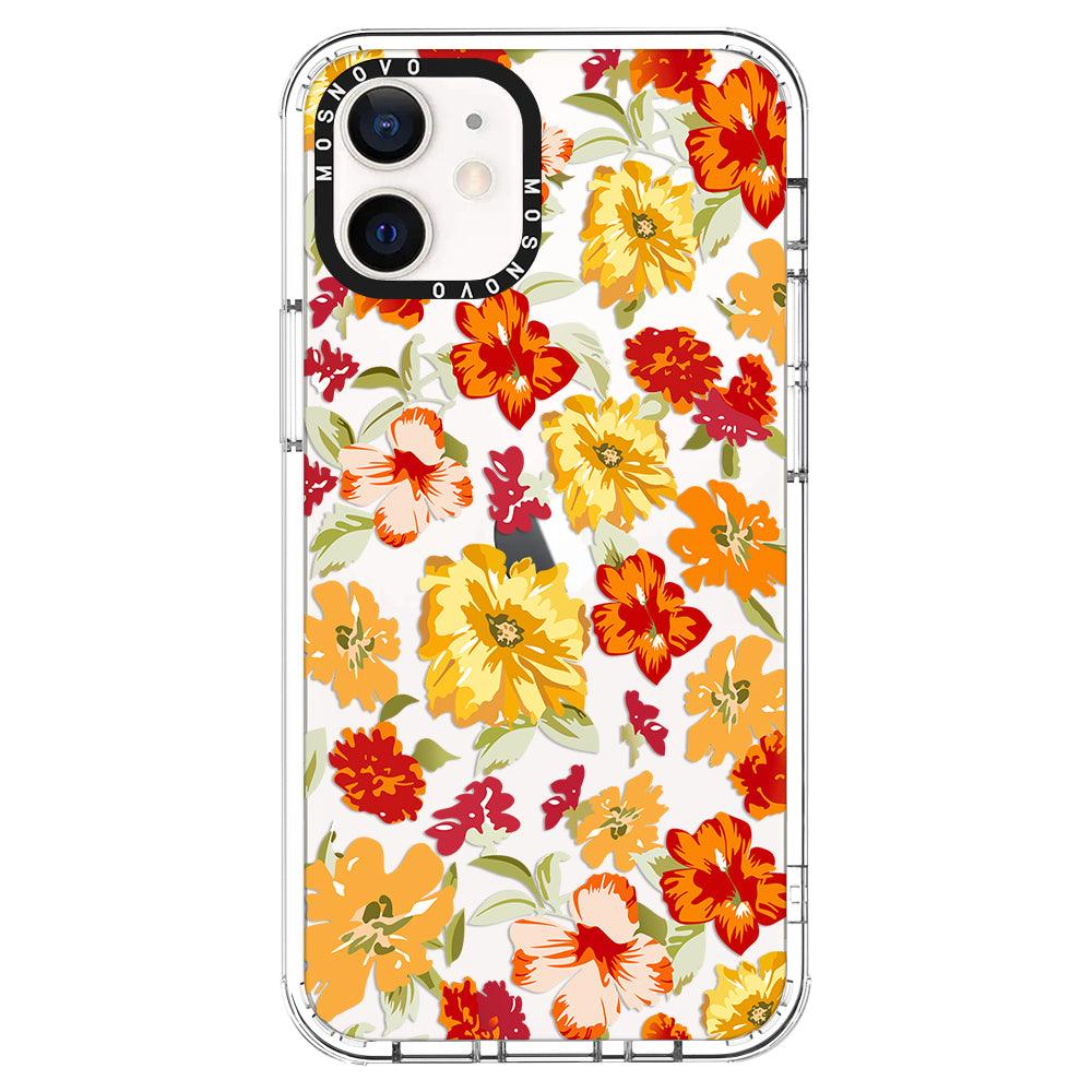 70s Boho Yellow Flower Phone Case - iPhone 12 Mini Case - MOSNOVO