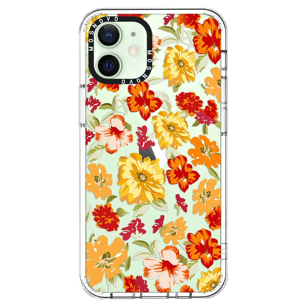 70s Boho Yellow Flower Phone Case - iPhone 12 Mini Case - MOSNOVO
