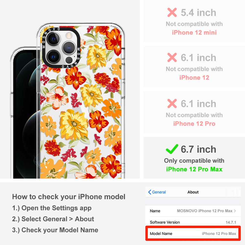 70s Boho Yellow Flower Phone Case - iPhone 12 Pro Max Case - MOSNOVO