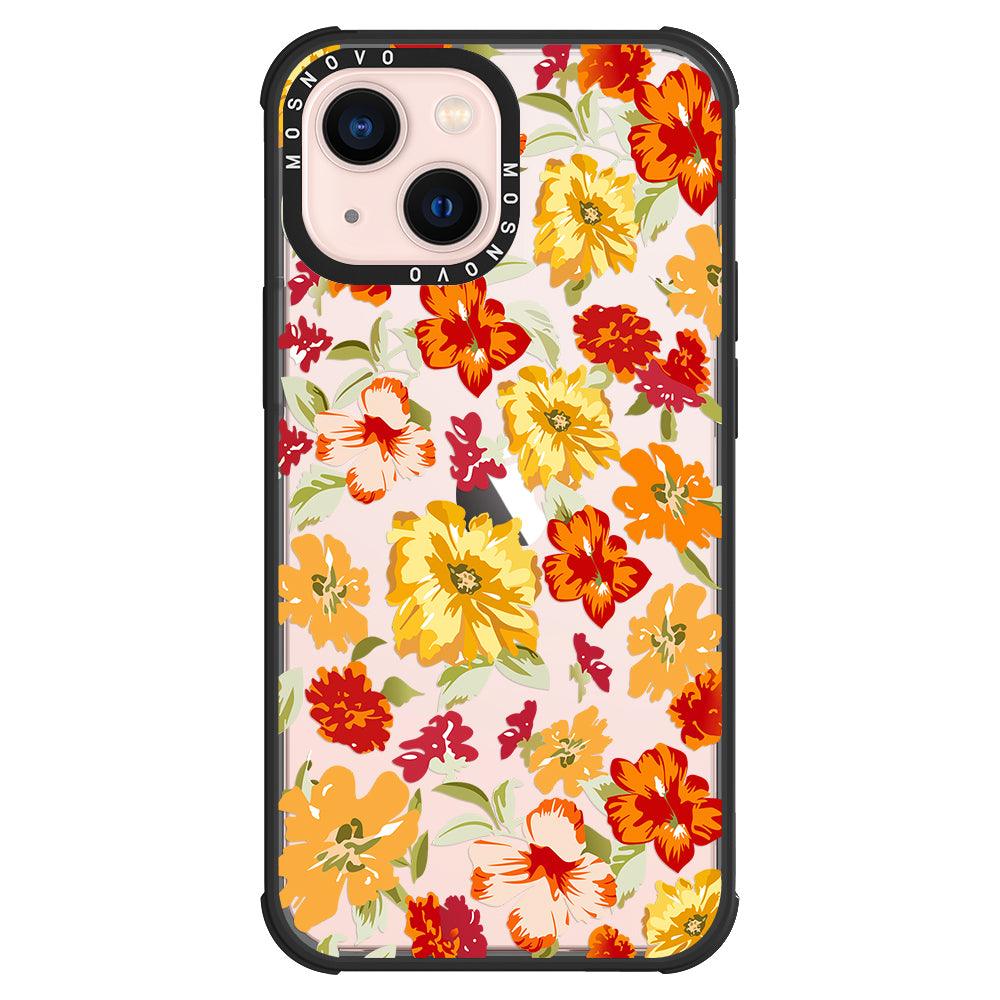 70s Boho Yellow Flower Phone Case - iPhone 13 Case - MOSNOVO