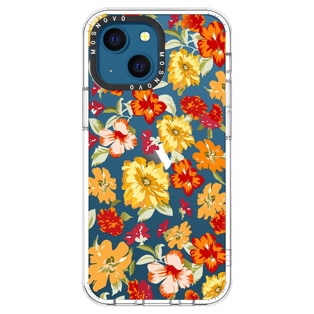 70s Boho Yellow Flower Phone Case - iPhone 13 Case - MOSNOVO