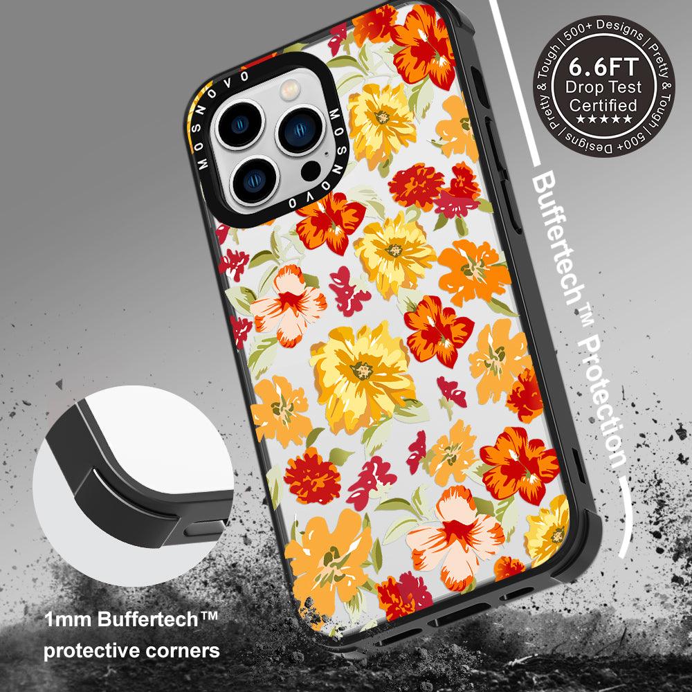 70s Boho Yellow Flower Phone Case - iPhone 13 Pro Case - MOSNOVO