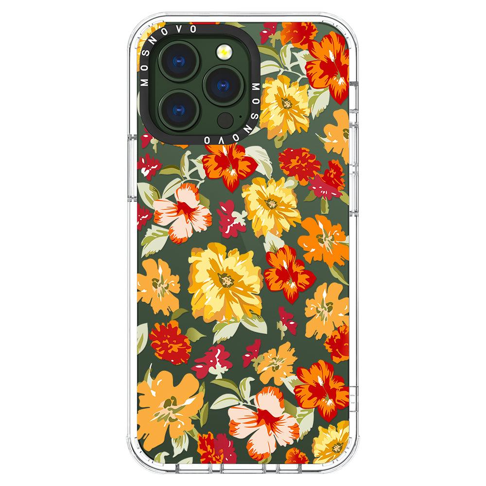 70s Boho Yellow Flower Phone Case - iPhone 13 Pro Case - MOSNOVO