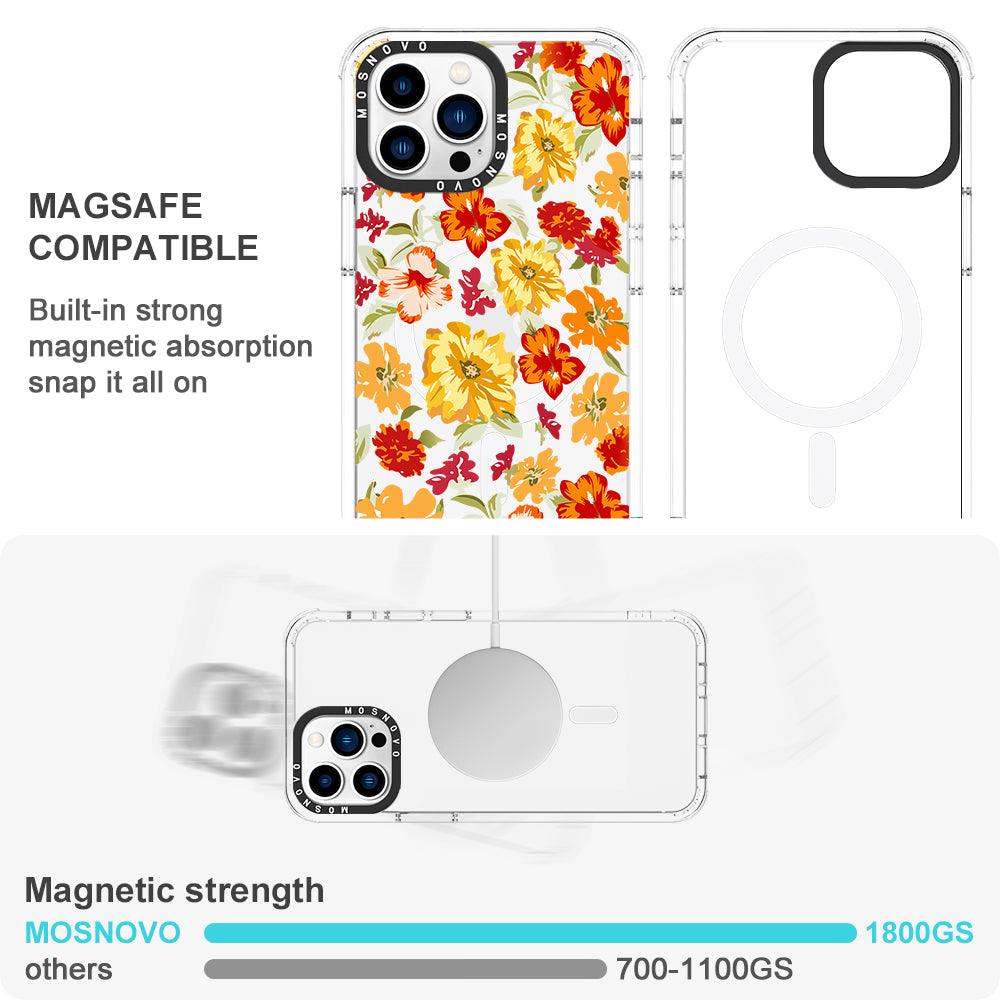 70s Boho Yellow Flower Phone Case - iPhone 13 Pro Max Case - MOSNOVO