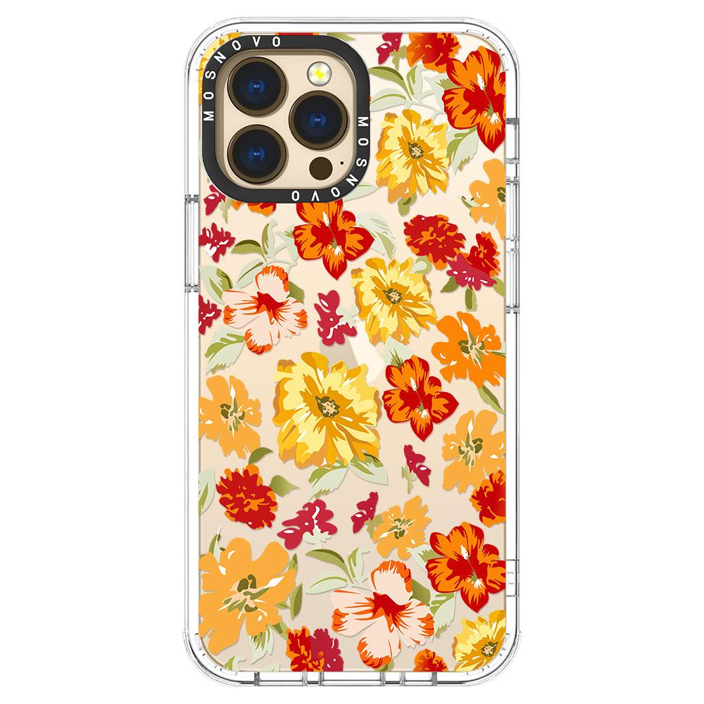 70s Boho Yellow Flower Phone Case - iPhone 13 Pro Max Case - MOSNOVO